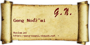 Geng Noémi névjegykártya